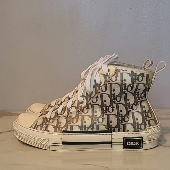 Christian Dior B23 League HighTop Oblique Patchwork White Black Sneakers Mens 7 main image 10